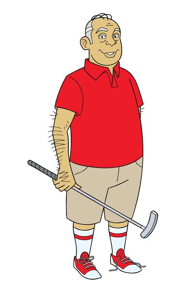 Original illustrated golfer used as the base design